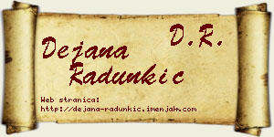 Dejana Radunkić vizit kartica